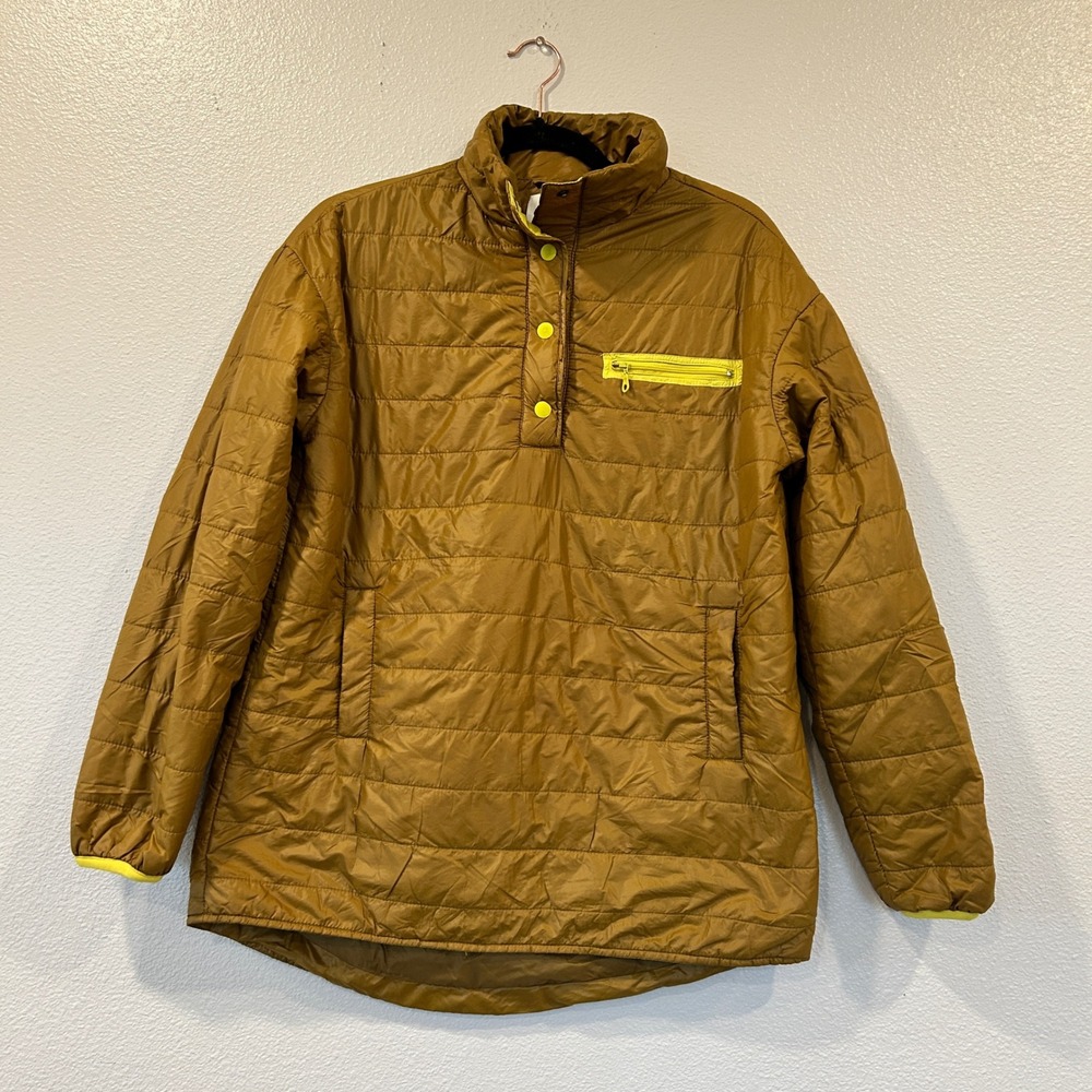 Offline by Aerie Womens XS Quilted Puffer Pullover Mustard Brown Lime Green